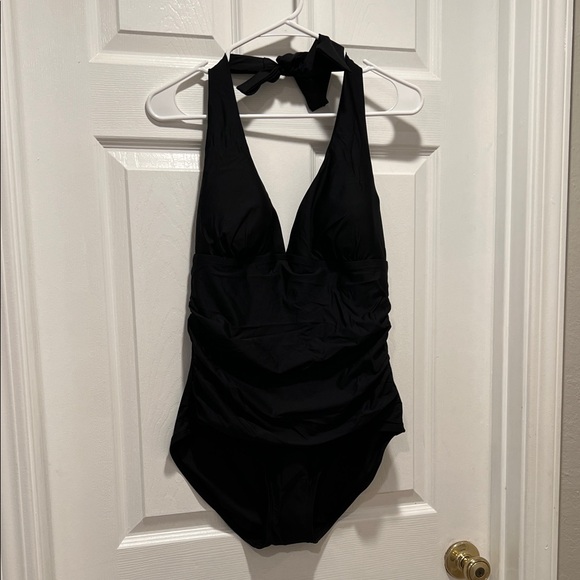 DKNY Black Halter One-Piece Swimsuit. NWT. Large - Picture 4 of 11